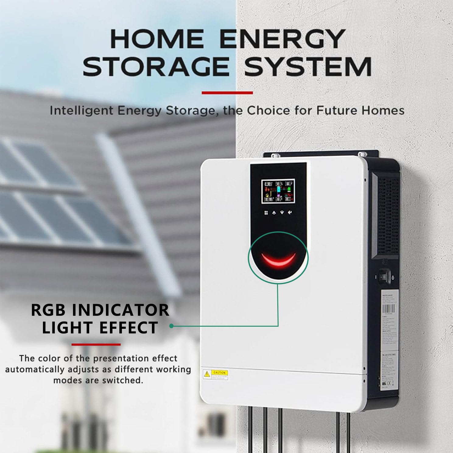 Onduleur Solaire 4200W 24V Dc à 220/230/240V AC, Onduleur Hybride Avec Chargeur Tout-En-Un Hors Réseau Avec Contrôleur De Charge Solaire MPPT 120A, Fonctionne Avec Une Batterie Au Lithium Plomb 24V
