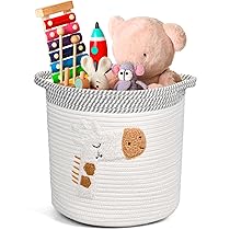Cestini Portaoggetti Bambini, Cesta Di Stoccaggio In Corda Di Cotone Intrecciato Per Bambini, Cesti Per Coperte Per Il Soggiorno, Cesta Contenitore Cesti Per Giocattoli