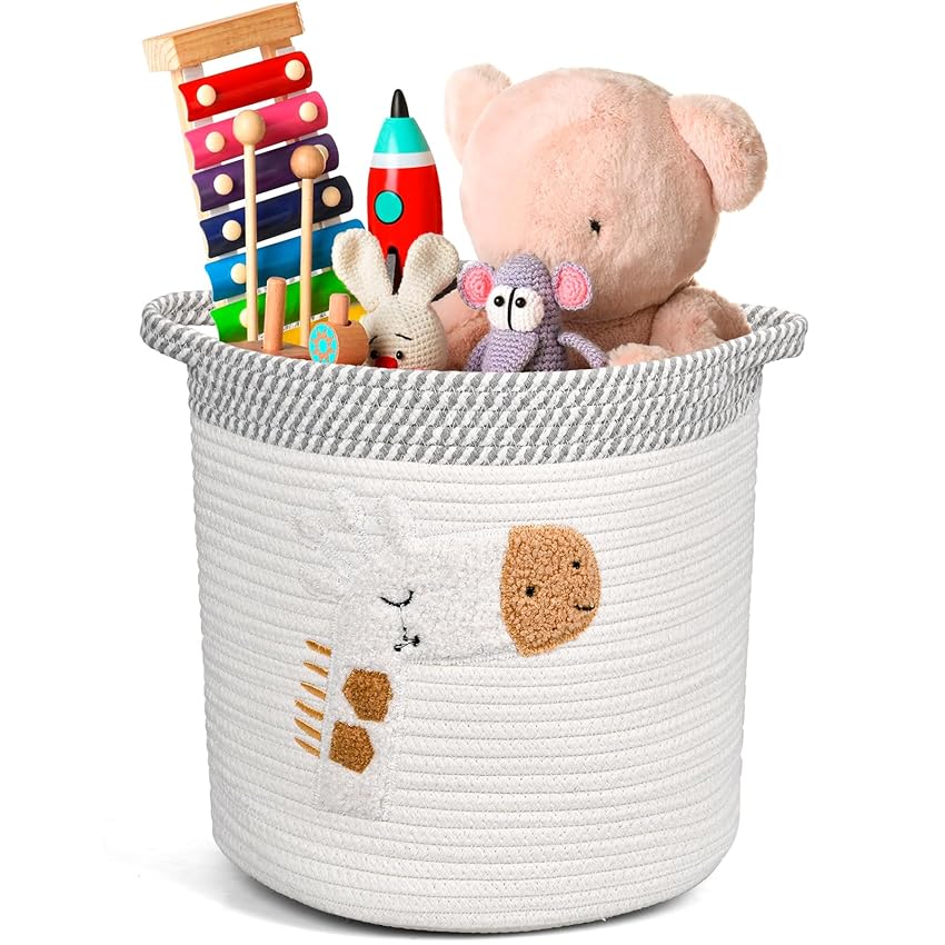 Cestini Portaoggetti Bambini, Cesta Di Stoccaggio In Corda Di Cotone Intrecciato Per Bambini, Cesti Per Coperte Per Il Soggiorno, Cesta Contenitore Cesti Per Giocattoli