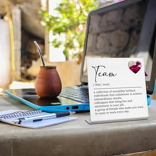 Miniatura 2 de Señales de equipo para el trabajo, regalos de definición de equipo, divertido letrero de decoración de escritorio de oficina, regalos de