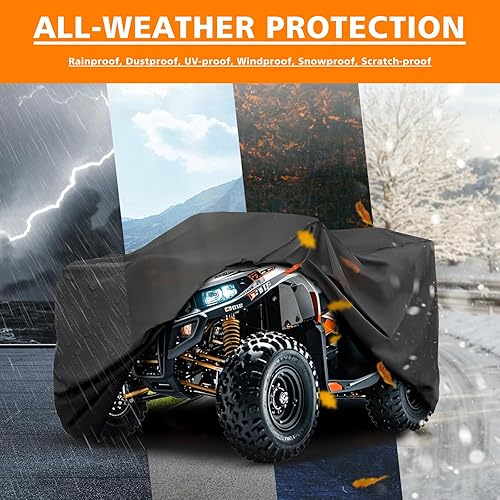 Miniatura 6 de COVERVIN - Cubierta impermeable para ATV de servicio pesado, protección contra lluvia y sol para todo clima, cubierta para quad de 4 ruedas para
