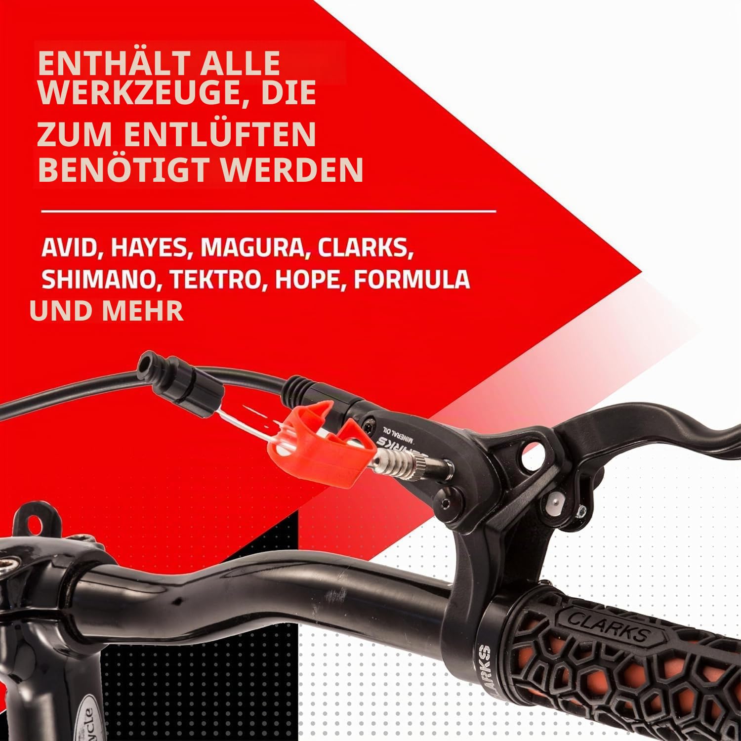 Clarks Cycle Systems Universal-Entlüftungskit für hydraulische Scheibenbremsen, kompatibel mit Clarks, Shimano, Avid, Sram, Magura und den meisten Anderen Marken
