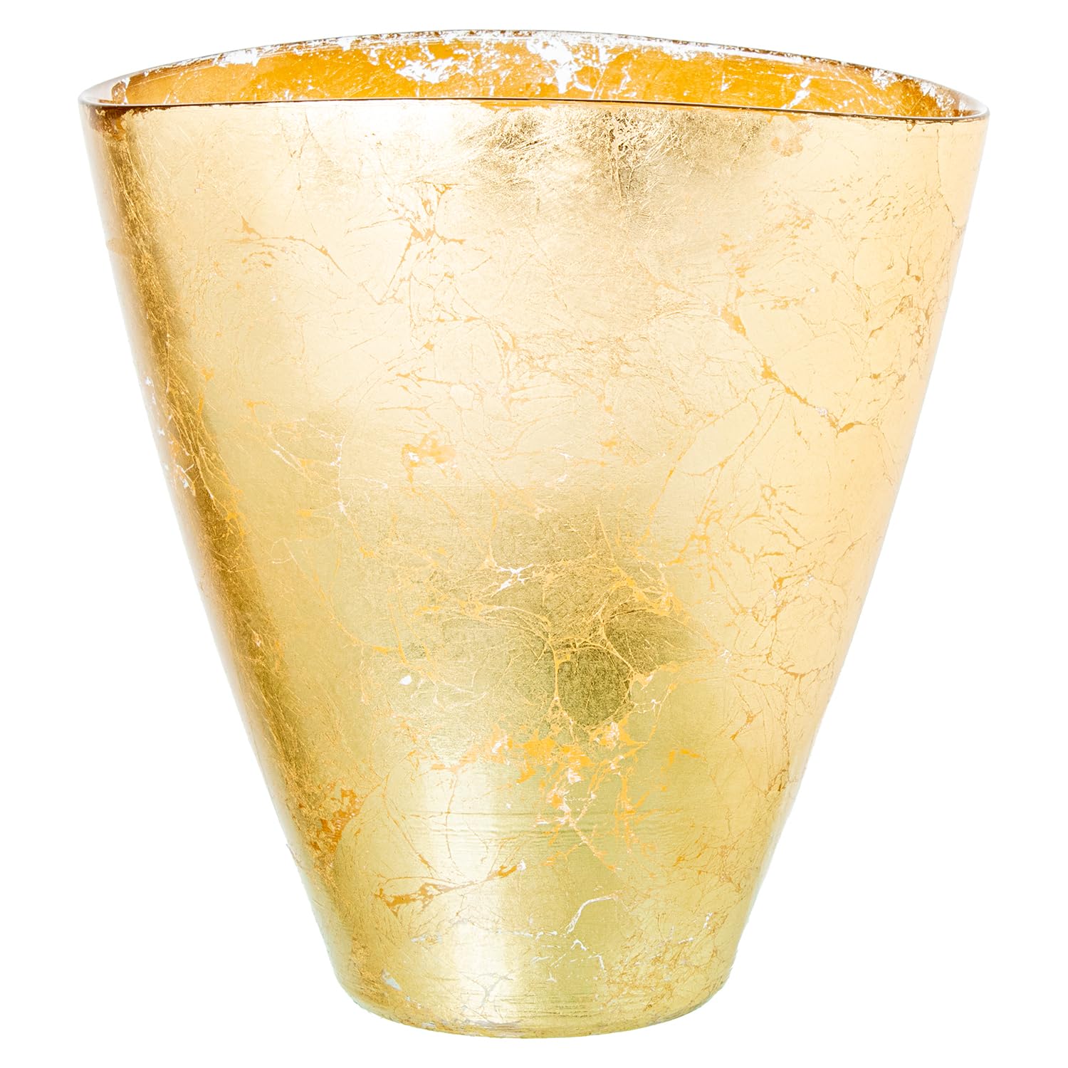 Vase en verre doré de 24cm idéal pour un salon moderne chic