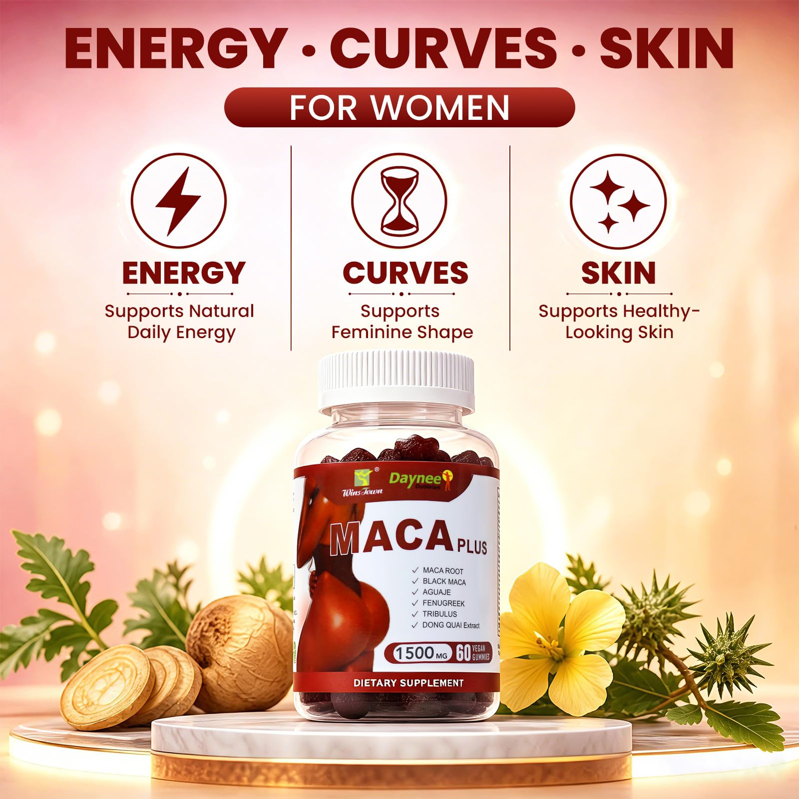 Maca Plus Gummies, Maca Gummies for Butt & Hips, 60 Count — Amazon image 2