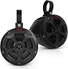 Pyle 4" Bocinas Bluetooth a Prueba de Agua para Todo Terreno - Sistema de Bocinas Amplificadas de 800W Pico para ATV/UTV, Carrito de Golf, Bote, Entrada Aux, para uso con Todos los Vehículos de 12V - PLUTV43BTA, Negro 1