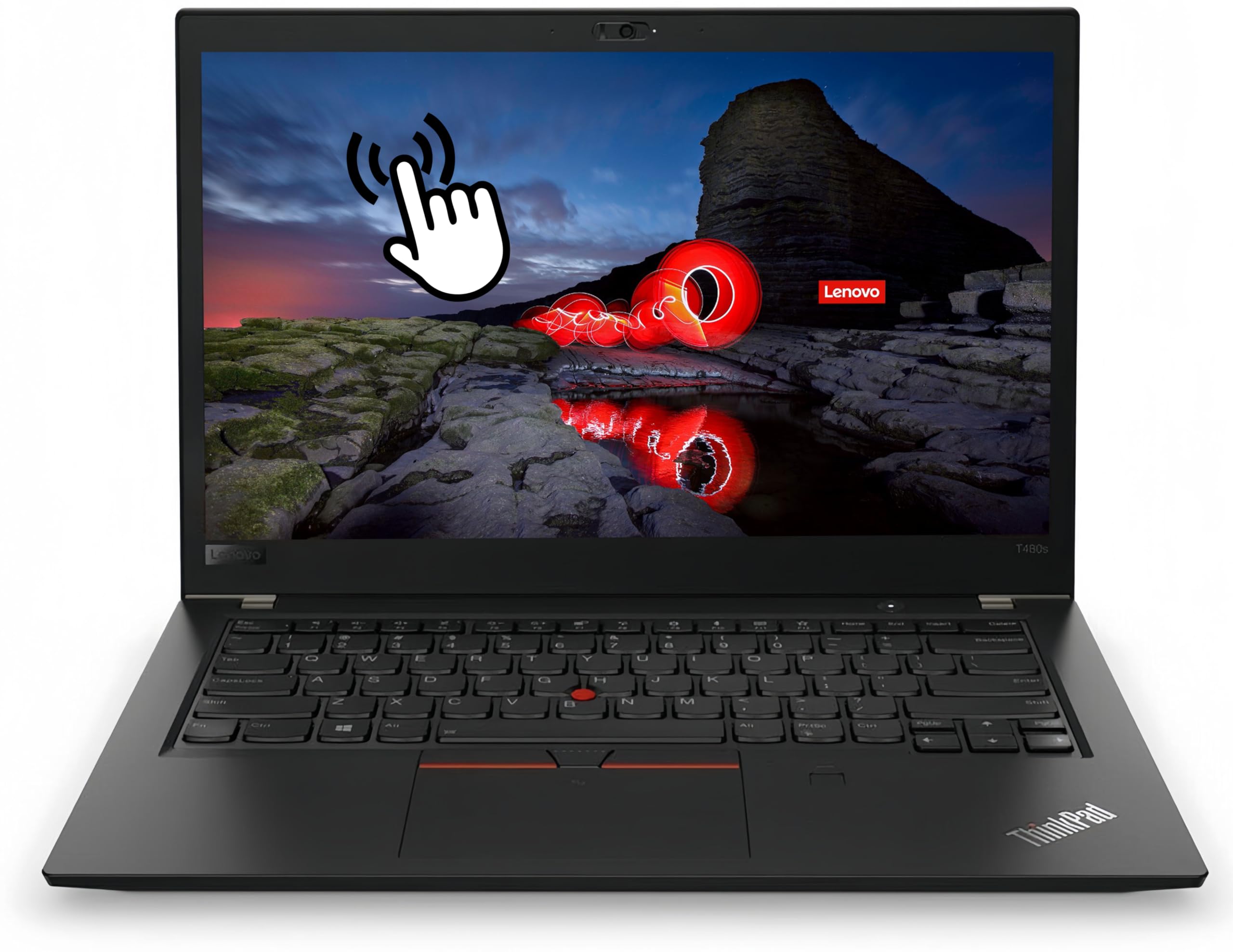 Lenovo Portátil empresarial ThinkPad T480s con Pantalla táctil, 14 Pulgadas FHD, Intel Core i5-8350U, 8 GB de RAM, SSD de 256 GB, Teclado QWERTY Estadounidense, Windows 11 Pro (reacondicionado)