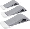 Wundermax Door Stops - Pack of 3 Rubber Security Wedge for Bottom of Door on Carpet, Concrete, Tile, Linoleum & Wood - Heavy Duty Door Stoppers - Gray