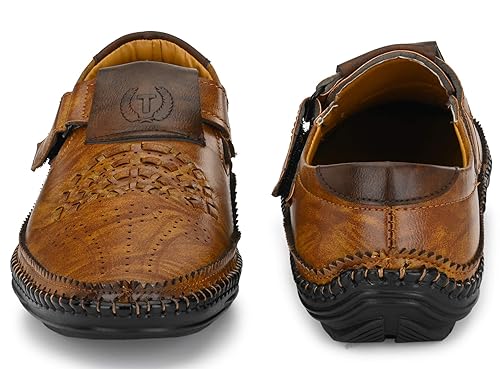 Karaddi Men's Casual Sandals Stylish Fashion Ethnic Roman Outdoor Fisherman Adjustable Synthetic Leather Sandal For Man