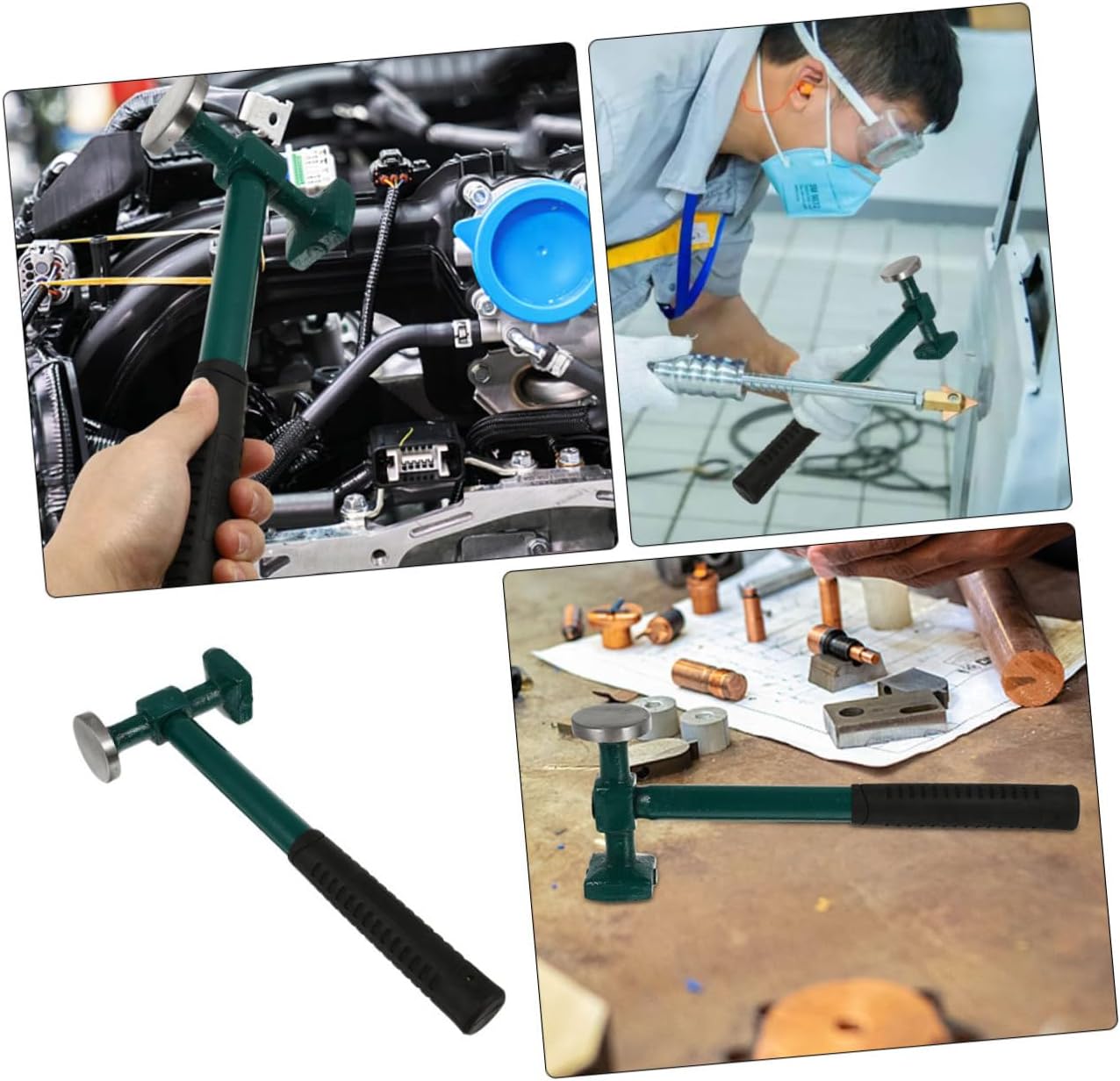 Alipis 2pcs Body Panel Hammer Precision Sheet Metal Tools for Auto Ergonomic Handle Dent Removal Mallet for Vehicle Restoration