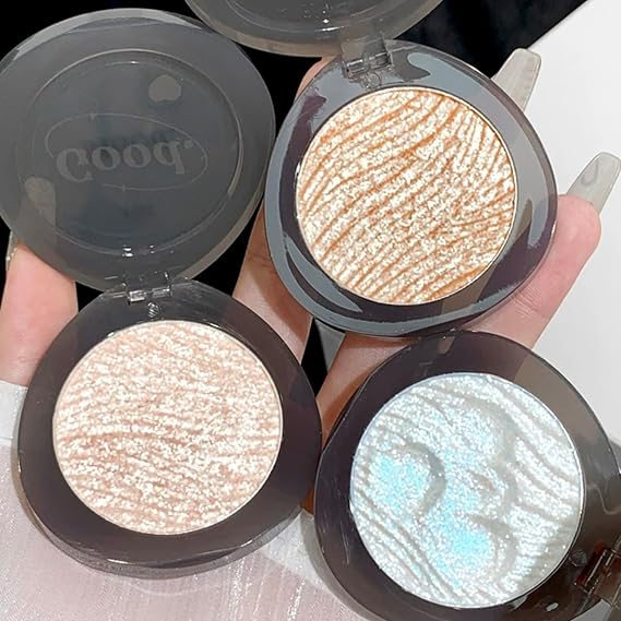 Makeup Highlighter Palette, Glitter Eye Face Highlighter Powder Eyeshadow Shimmer Diamond Highlight Makeup Radiant Pearlescent Highly Pigmented (02#)