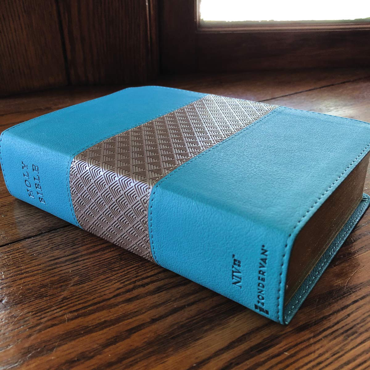 NIV, Giant Print Compact Bible, Leathersoft, Teal, Red Letter, Comfort Print