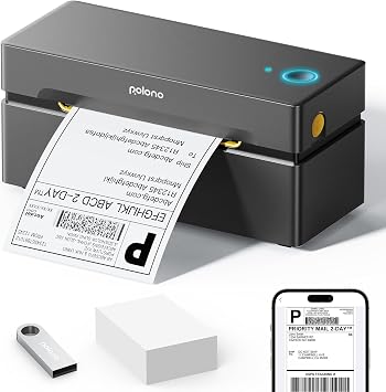 POLONO Bluetooth Thermal Shipping Label Printer, 4x6 Thermal Label Printer