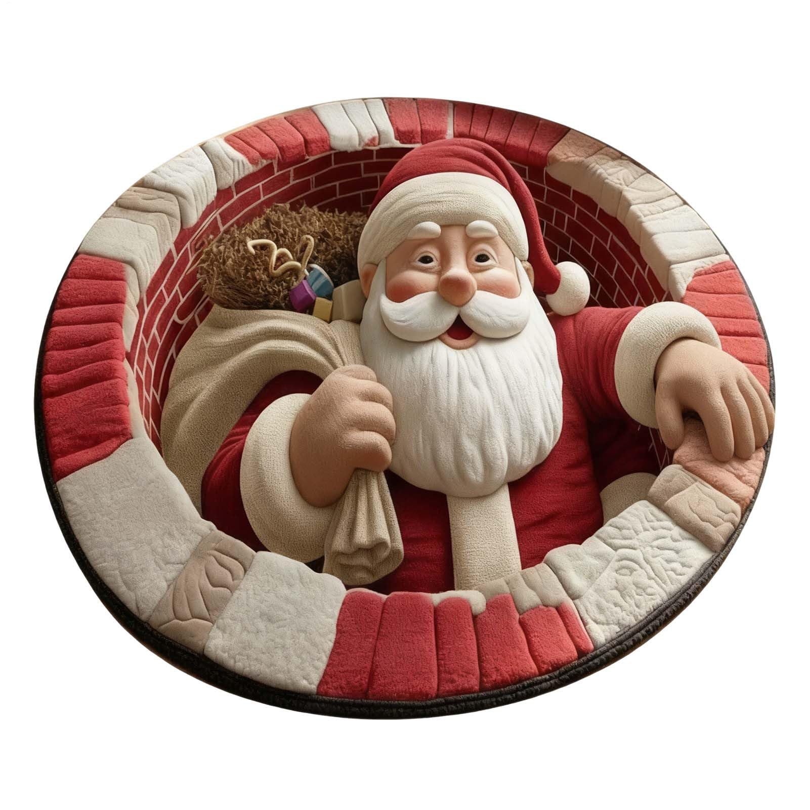Tapis illusion 3D Noël extra épais pour sol de chambre