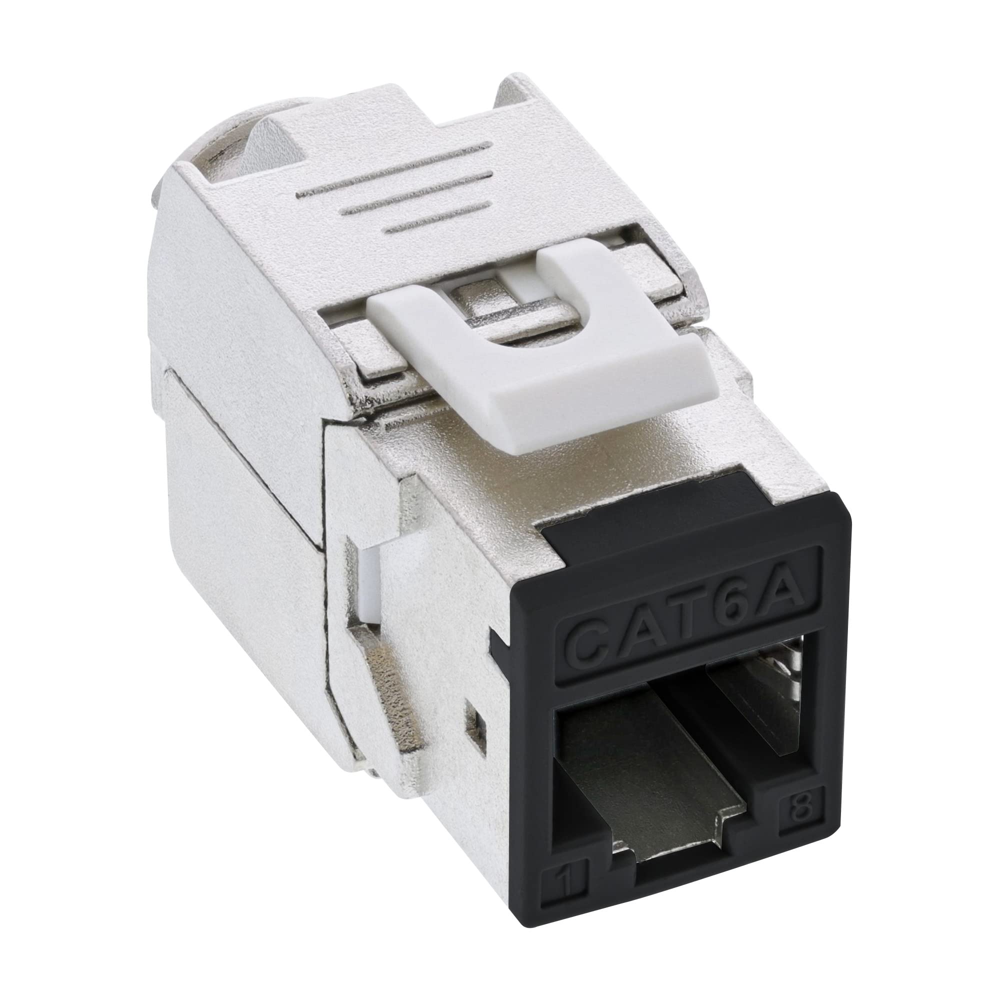 8-pak InLine® Keystone RJ45 gniazdo, ekranowane, Cat.6A, czarne