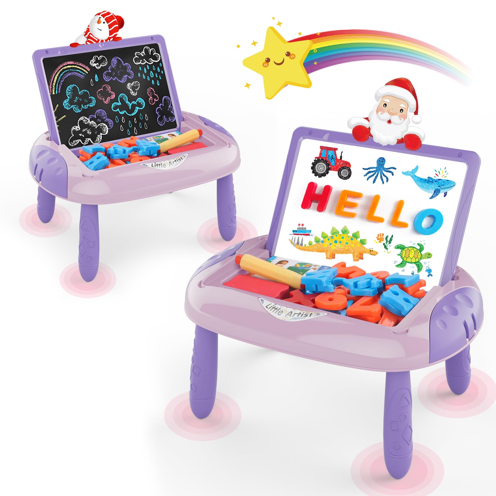 Gift for 1-2 Year Old Girls, Toddler Girl Toys with Magnetic Letters and Numbers, Learning and Educational Toys for 1 2 Year Old, Girls Birthday (Unicorn Pink)