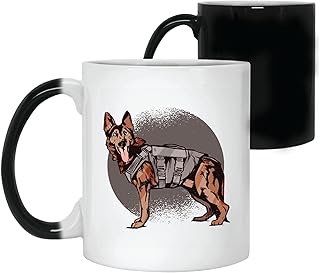 Gift for German Shepherd Dog Lovers K9 Unit Vest Wearing German Shepherd Dog Gift for Police Dog Lovers 11oz 15oz Color Changing Mug