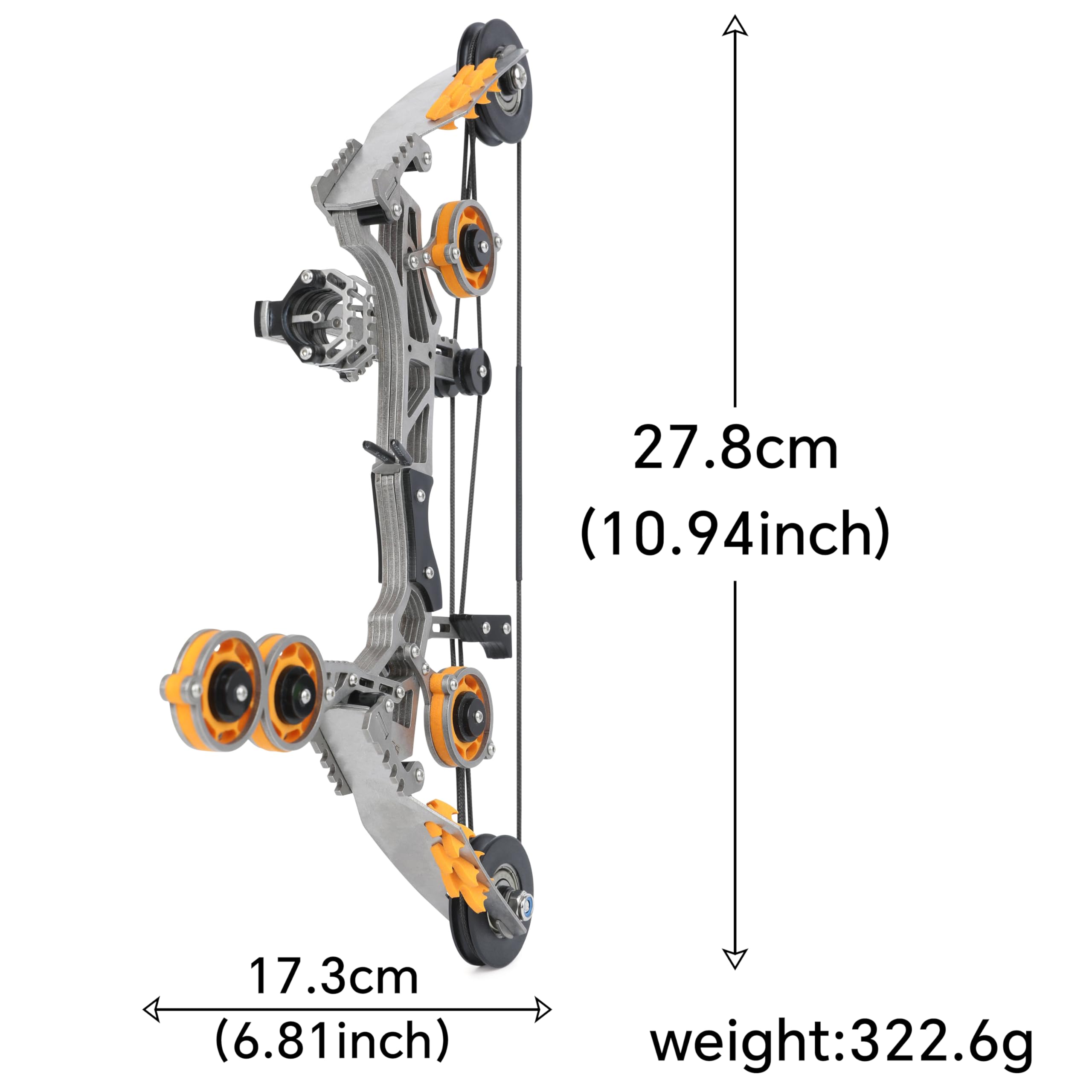 Arco Compatto Compound 10 lb/12 lb/16 lb 15-32 lb, Arco da Tiro con Acciaio Inossidabile Resistente agli Agenti Atmosferici, Ideale per Svago All'Aperto