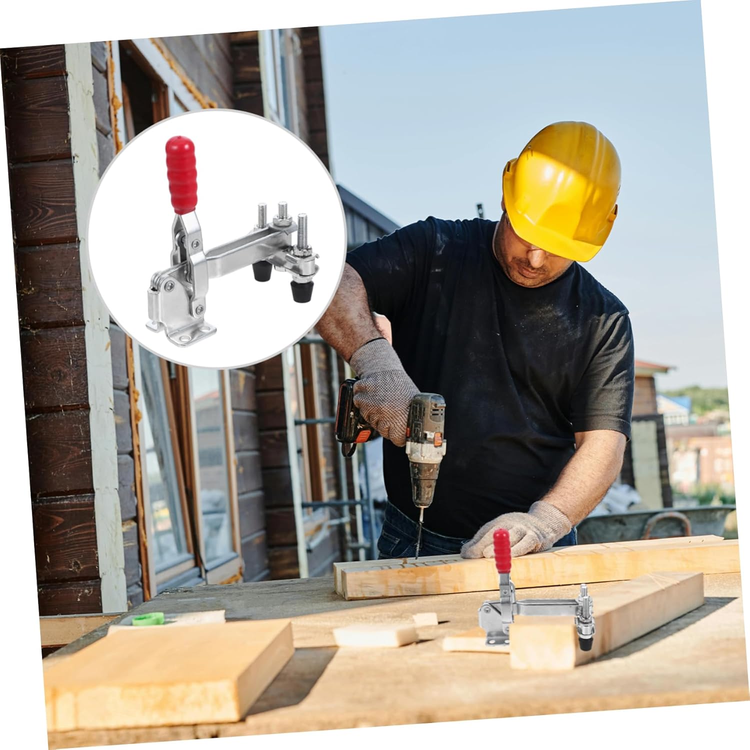 2pcs Vertical Quick Release Toggle Clamp Tool for Welding and Woodworking Dual- Design for Enhanced Clamping Efficiency Versatile for Metalworking and Machine