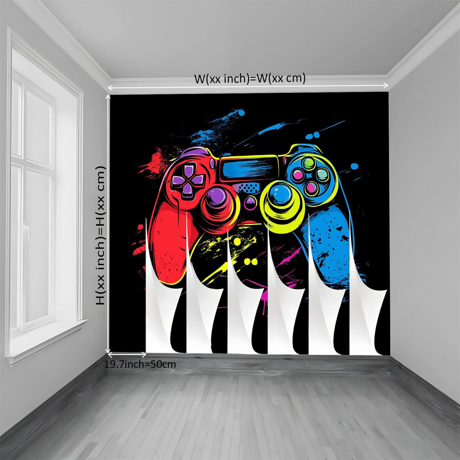Generico Minimalistyczny kontroler graffiti tapeta z efektem 3D, 500 x 280 cm Fototapeta z włókniny | Dekoracja ścienna tapeta do sypialni, czarna
