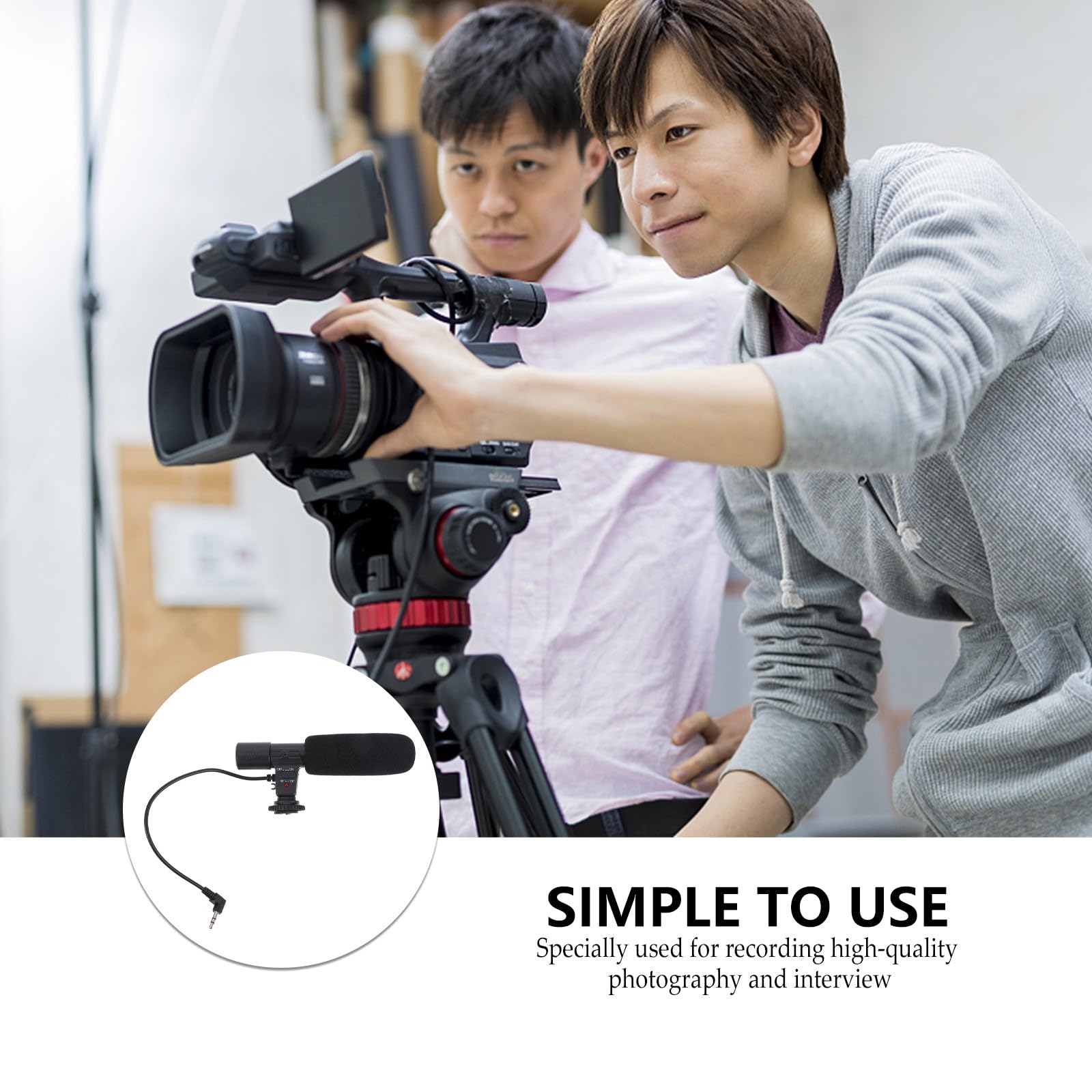 Kisangel Micrófono Portátil y Fácil de Usar Conector de 3.5mm, Material ABC para Cámara y Teléfono Inteligente para Grabación E Entrevistas Profesionales