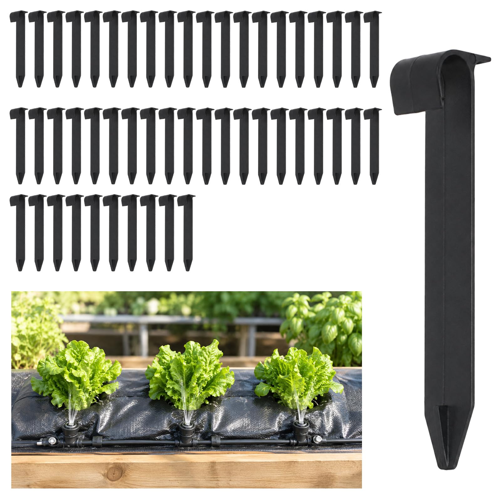 Ground Securing Barbed Pegs Suitable for 16mm Diameter Pipes, Plastic Landscaping Barbed Stakes for Irrigation Drip Support Stakes Planting Watering System Tools