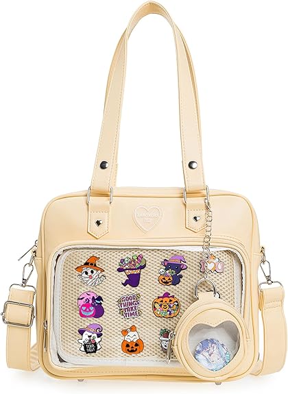 Ita Bag Crossbody Handbags Kawaii Shoulder Purse Square Backpack with Insert Anime Pins Display