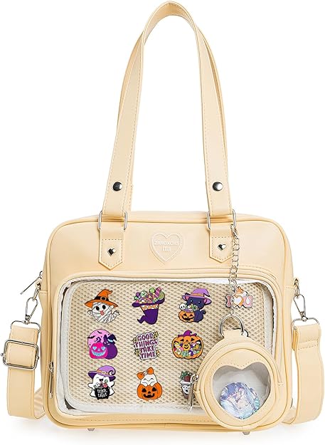 Ita Bag Crossbody Handbags Kawaii Shoulder Purse Square Backpack with Insert Anime Pins Display
