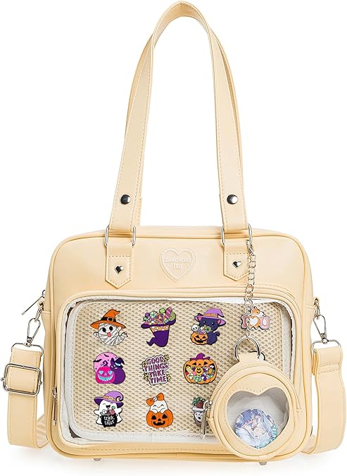 Ita Bag Crossbody Handbags Kawaii Shoulder Purse Square Backpack with Insert Anime Pins Display