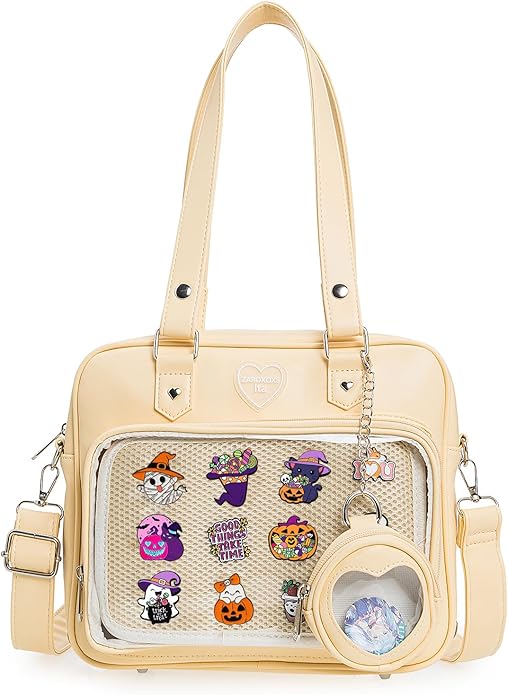 Ita Bag Crossbody Handbags Kawaii Shoulder Purse Square Backpack with Insert Anime Pins Display