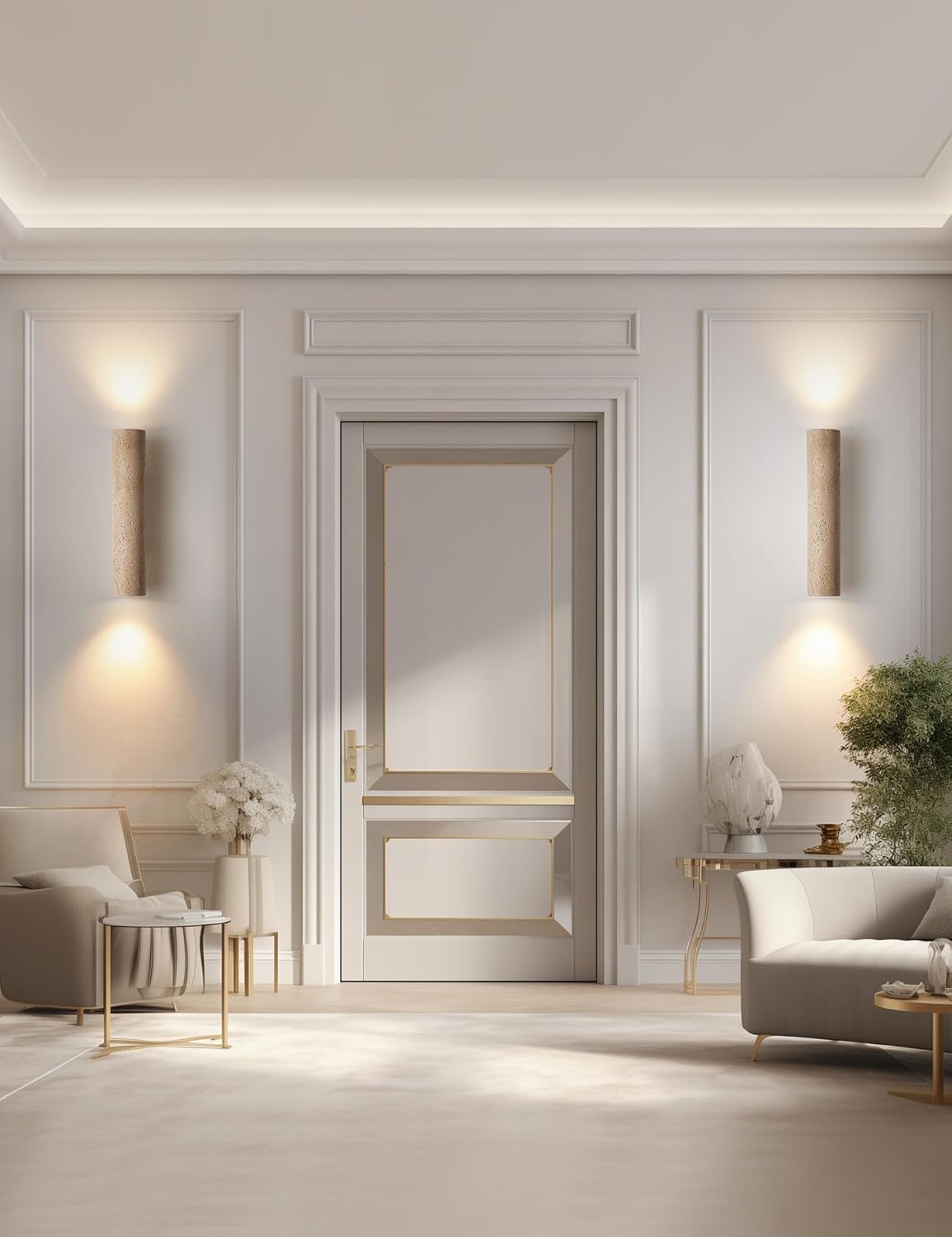 Nordic Style Stone Wall lamp, Natural Marble lampshade up and Down Light, Alabaster Wall Sconce,Indoor Wall lamp, Dining Hallway, Study, Home Lighting Decoration (12.59)