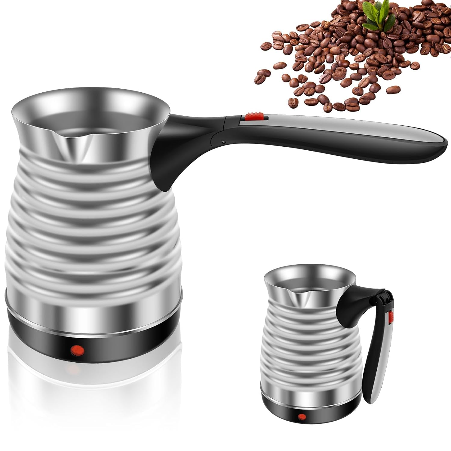 Turkish Coffee Maker Stainless Steel 500ml Turkish Coffee Machine with Folding Handle 5 to 6 Cups Capacity Turkish