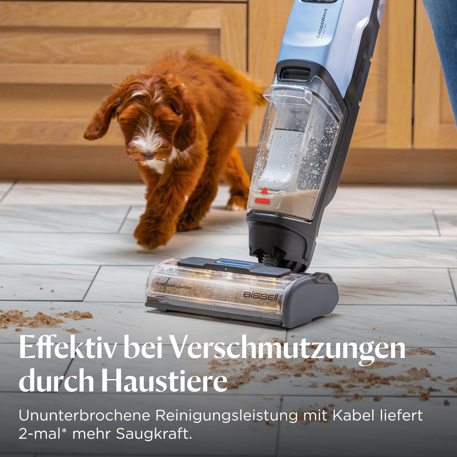 BISSELL CrossWave EdgeFind, Staubsauger mit Wischfunktion, leistungsstarke Reinigung von Verschmutzungen durch Haustiere, Nasssauger mit ZeroGap-Tech, Waschsauger, Verschiedene Oberflächen, 4159N