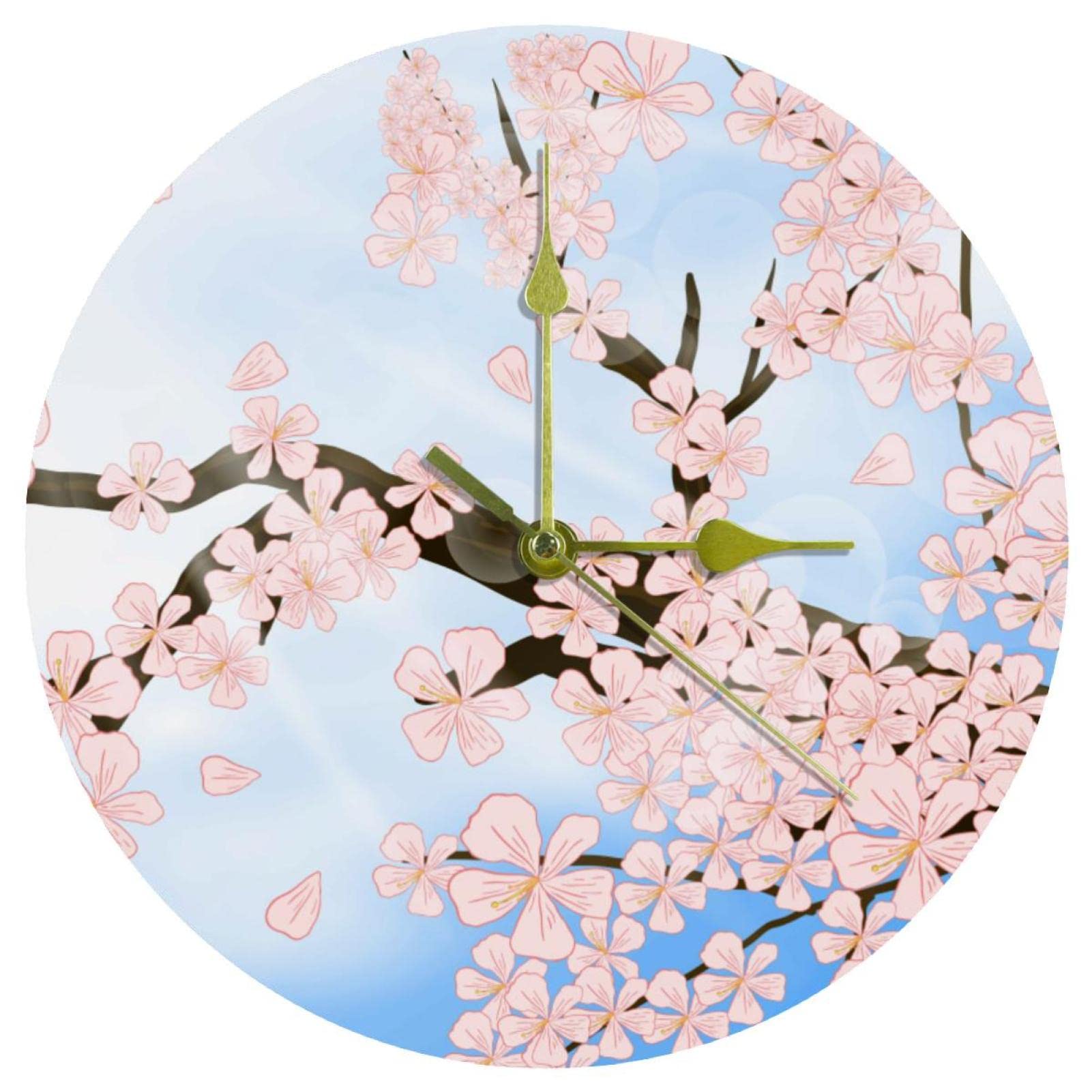 Horloge murale fleur de pêcher, un cadeau poétique pour la maison