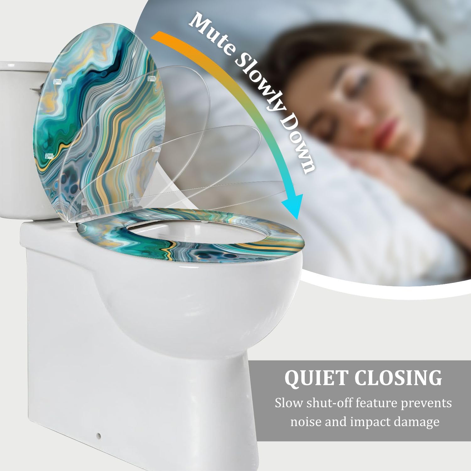Sedile WC allungato in resina per bagno domestico