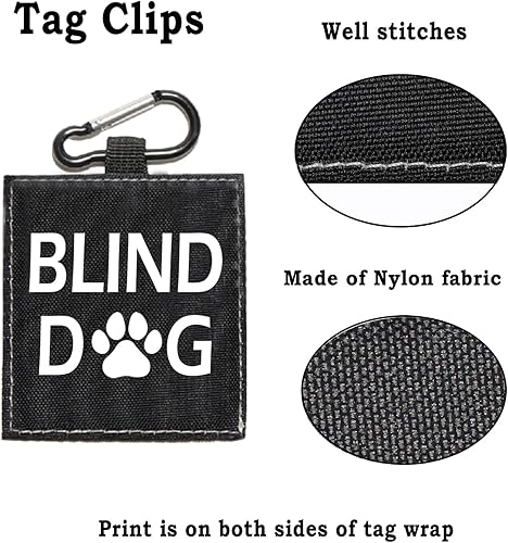 Miniatura 4 de Correa para perro con discapacidad visual, correa de perro ciego, envoltura de alerta colgante, etiqueta de parche de identificación para mascotas,