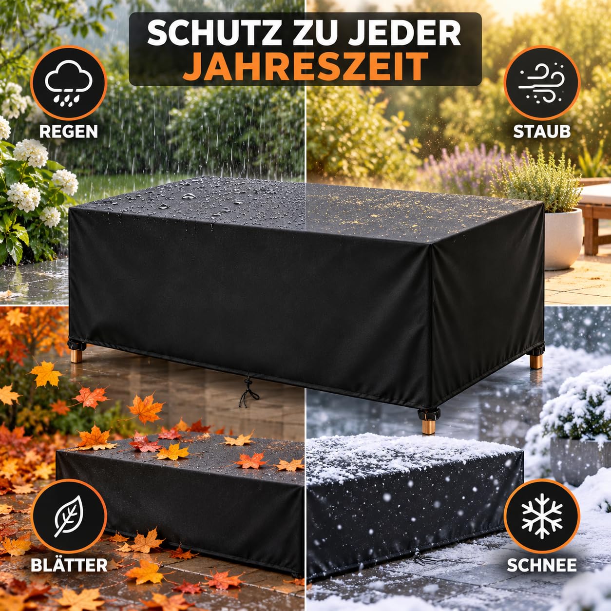 Gartenmöbel Abdeckung Wasserdicht 270x210x90cm Sitzgruppe Gartentisch
