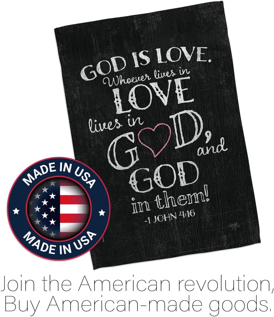 Breeze Decor God is Love Garden Flag Religious Bible Verses Bless Faith Thank Hope Pray Christian Religion House Decoration Banner Small Yard Gift Double-Sided, Made in USA