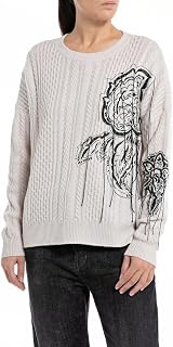 Replay Damen Pullover Strickpullover Wolle