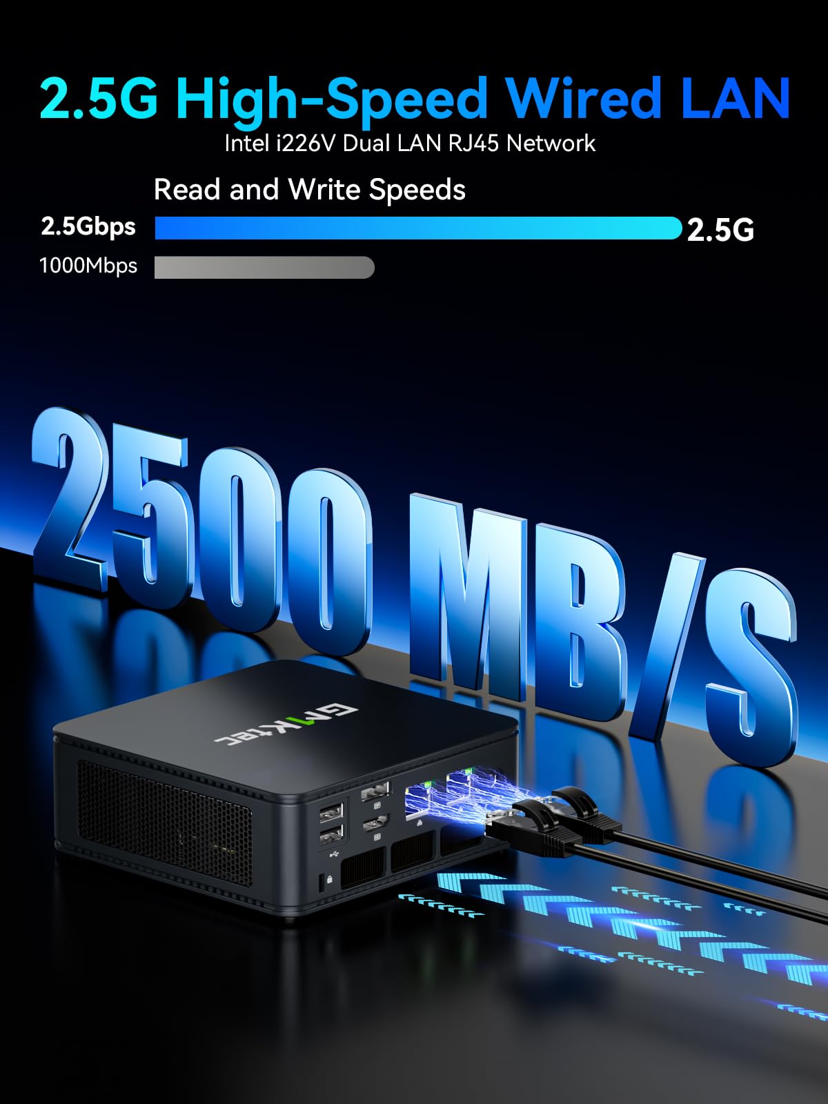 GMKtec Mini PC AMD Ryzen 7 W-11 Pro 7730U (Supérieur au Ryzen 7 5825U) (8 cœurs / 16 Threads, Jusqu’à 4,5 GHz), M5 Ultra Double LAN 2.5G, 16 Go DDR4 RAM + 512 Go SSD PCIe, WiFi 6/USB 3.2/USB-C/BT 5.2