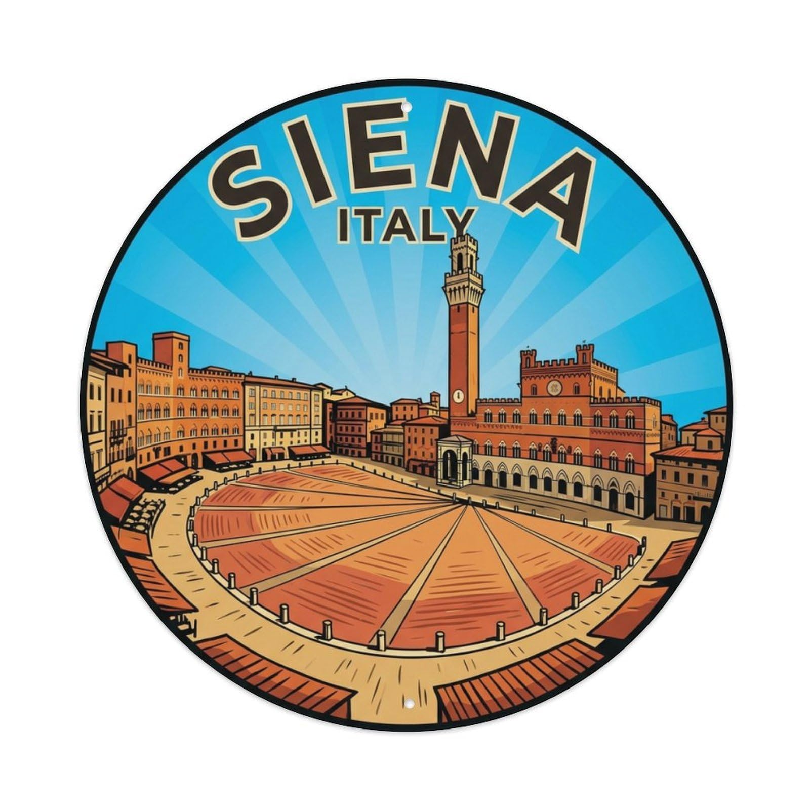 Metal Tin Sign Italy Retro Travel Siena