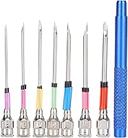 Vista 6 de Aguja de punzón, aguja ultra punzón, aguja de acero para bordado, juego de agujas de punzón para tejer con mango