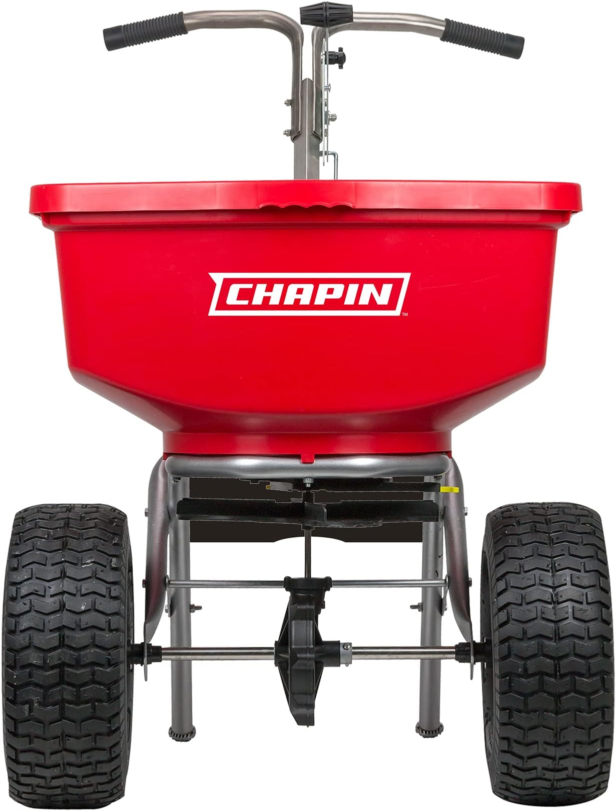 Chapin International 8400C 100 Lb. Capacity Made in USA Professional Spreader with Stainless Steel Frame, Red