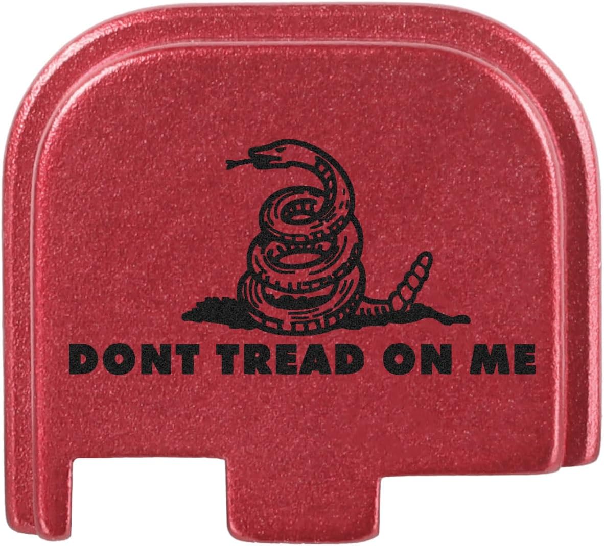NDZ Performance Slide Cover Back Plate for Glock 43 43X 48 & PSA Dagger Micro – Aluminum Upgrade with Black Engraving – Don't Tread On Me – Red