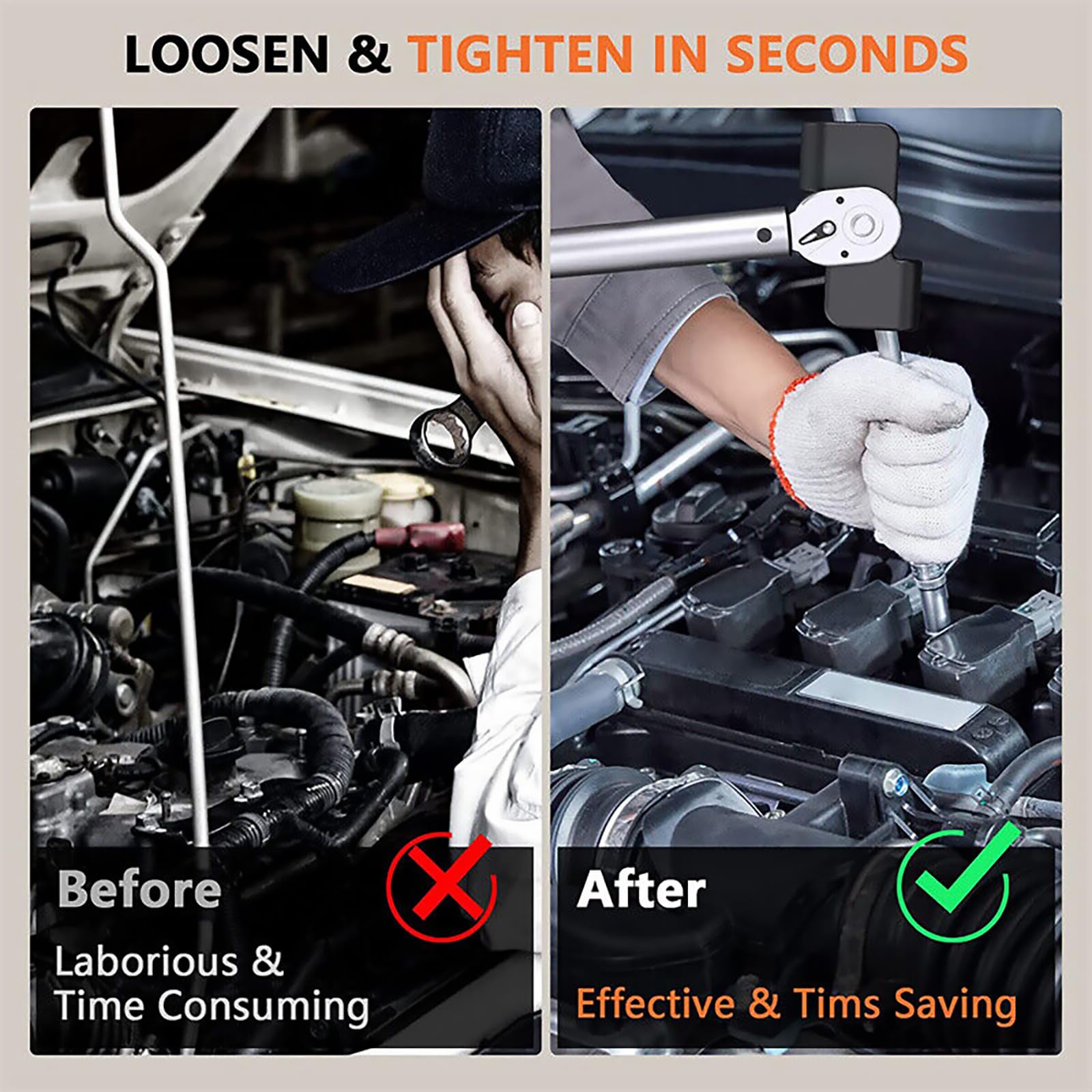 NATEFEMIN Wrench Extender Adaptor for 1/2 Inch Drive or 21mm Hex Drive, Wrench Extender Tool To Leverage Over Stubborn Nuts and Bolts