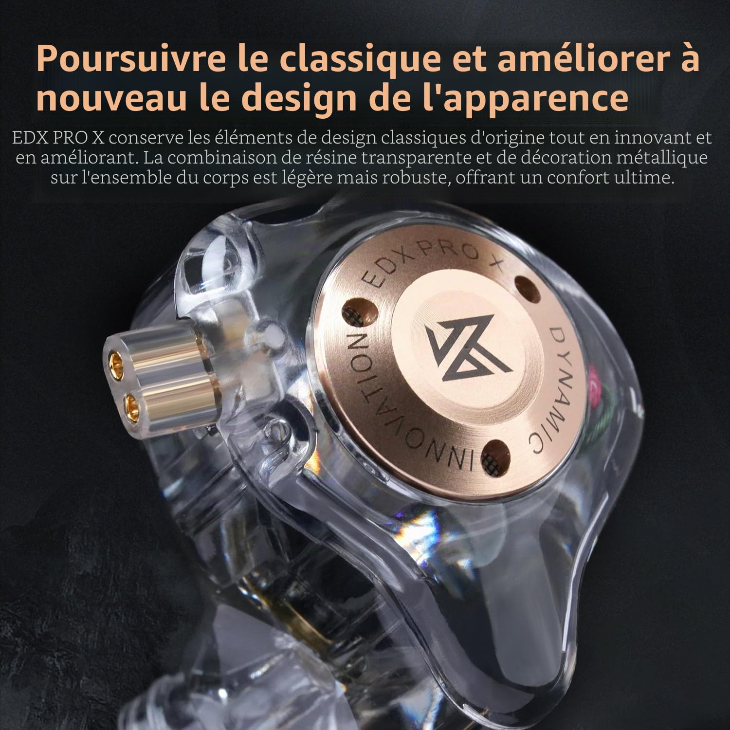 KZ EDX Pro X Écouteurs intra-auriculaires HiFi IEM, moniteur de basses profondes avec câble amovible, pour chanteurs DJ audiophiles