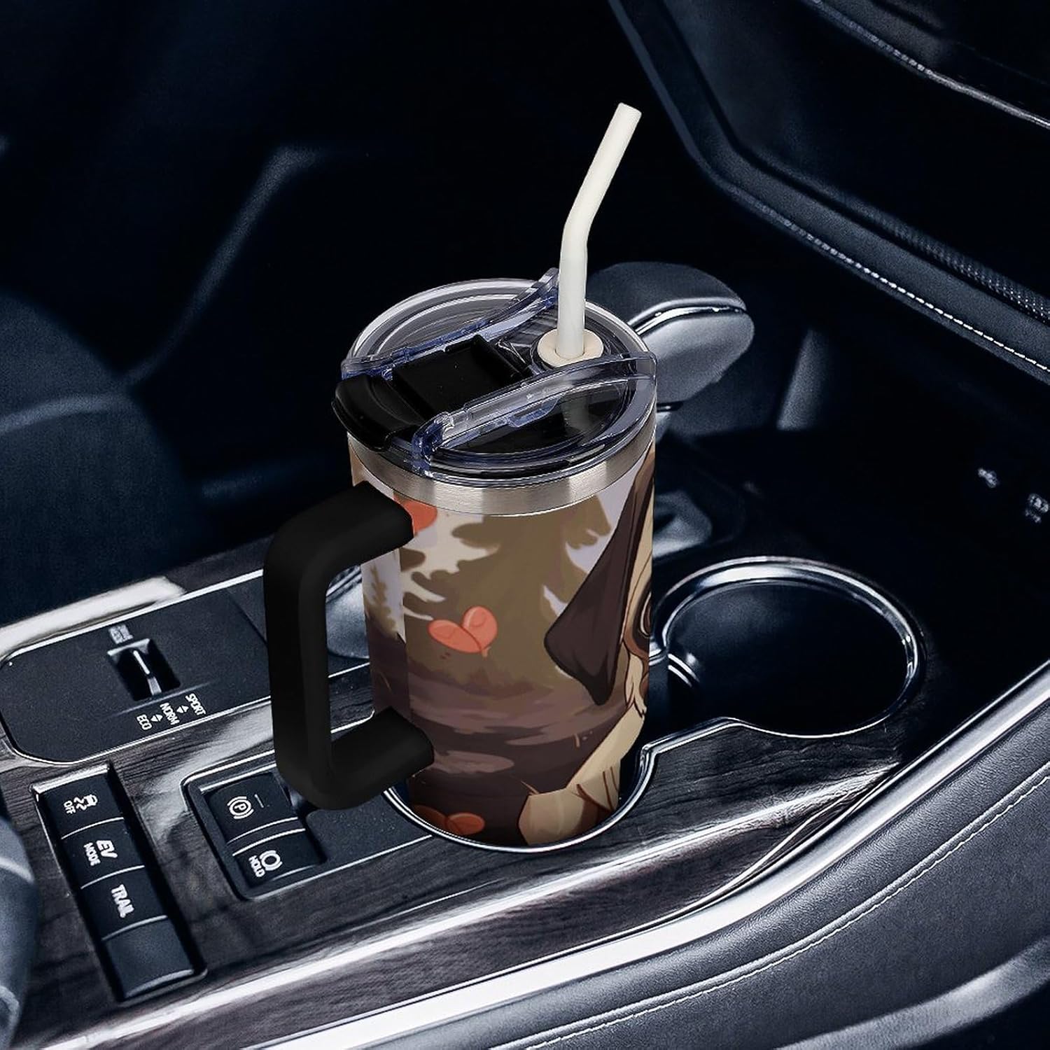 40 Oz Tumbler with Straw And Lid Cute Pug Insulated Travel Coffee Mug Stainless Steel Water Bottle Vacuum Insulated Tumblers for Sport Work Car Travel Weekends