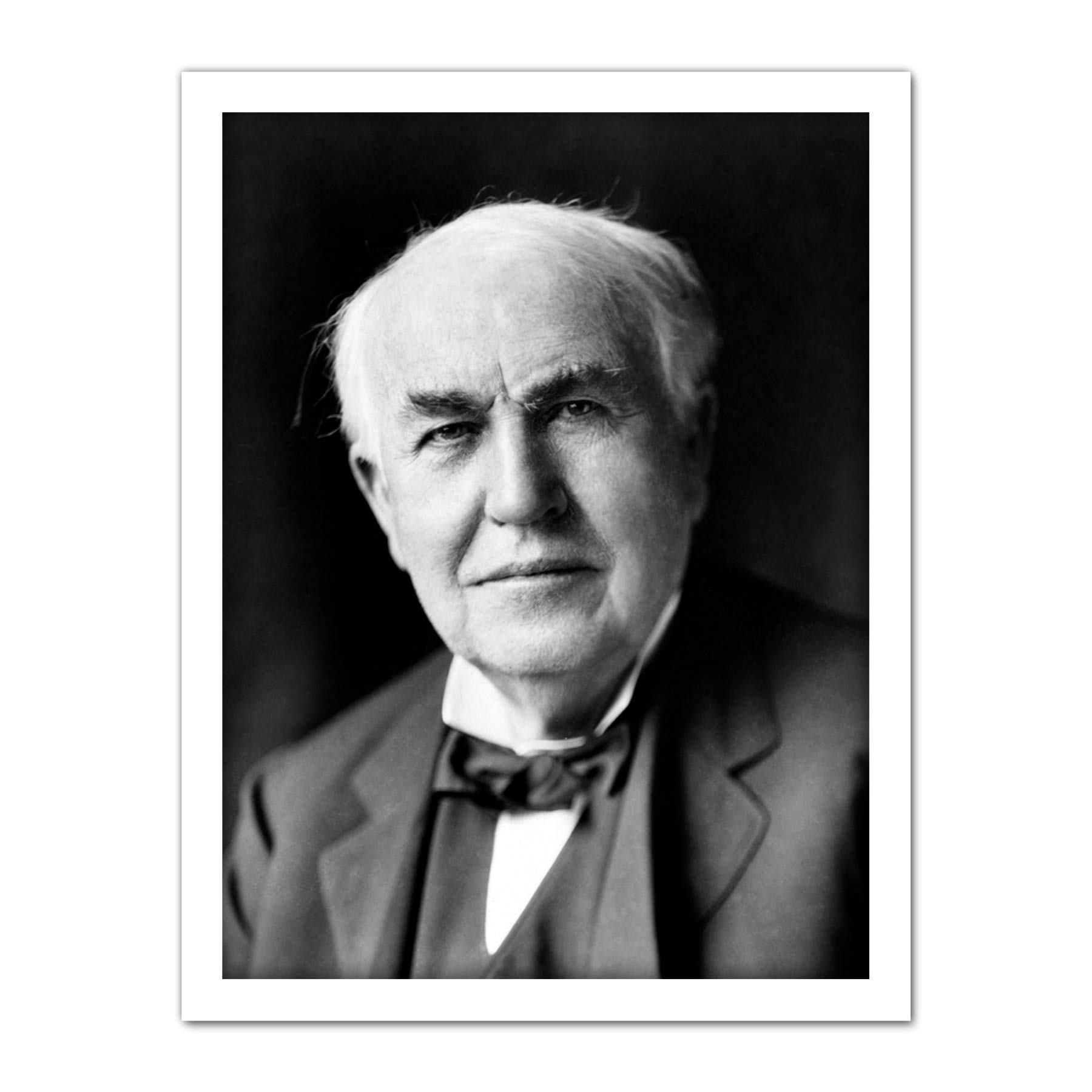 Portrait Inventor Thomas Alva Edison Old Photo Artwork Framed Wall Art Print 18X24 Inch