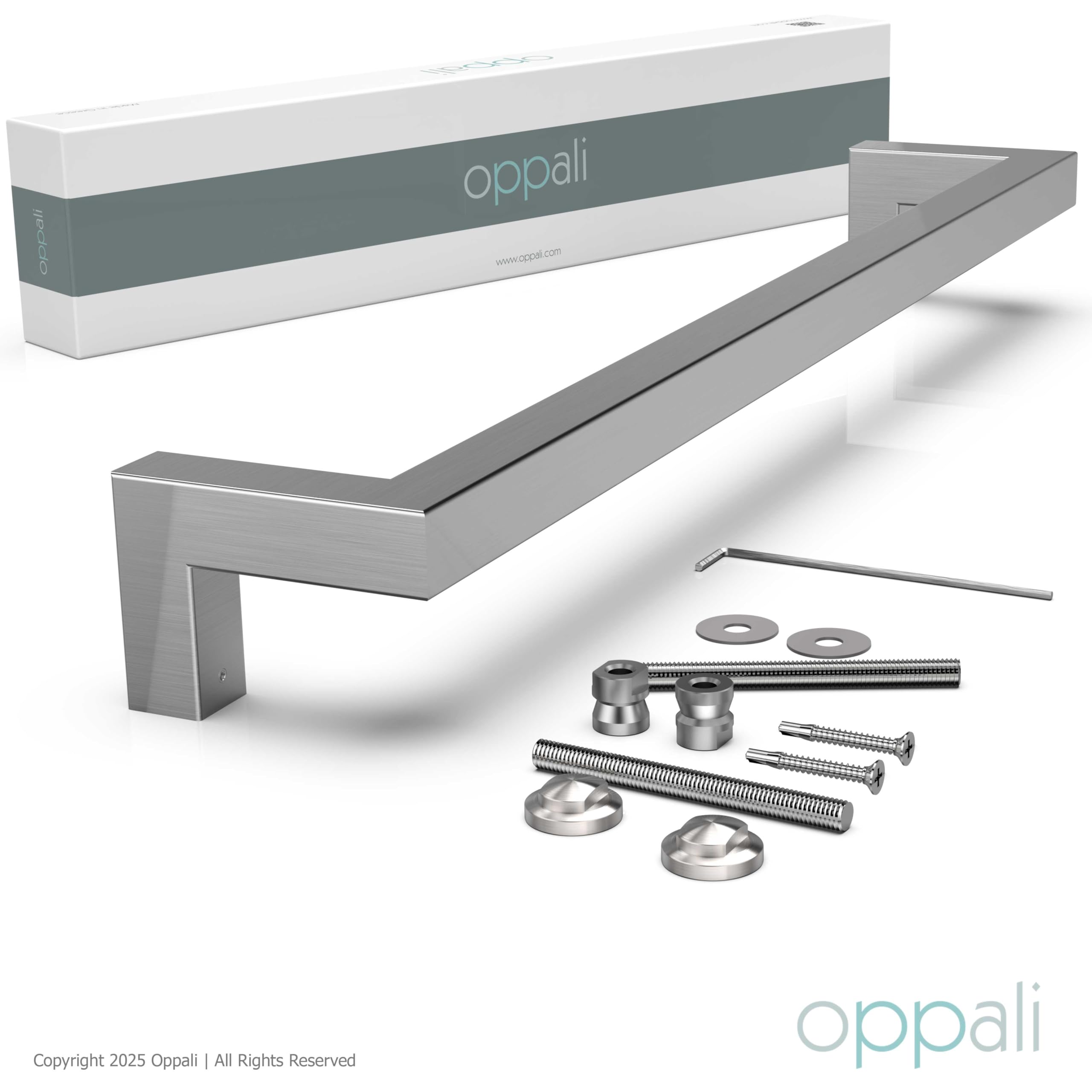 Maniglione per porta d’ingresso in acciaio inox 304 spazzolato Art.526 | Offset Pull Handle | T-Bar quadrato | 100cm Lunghezza totale