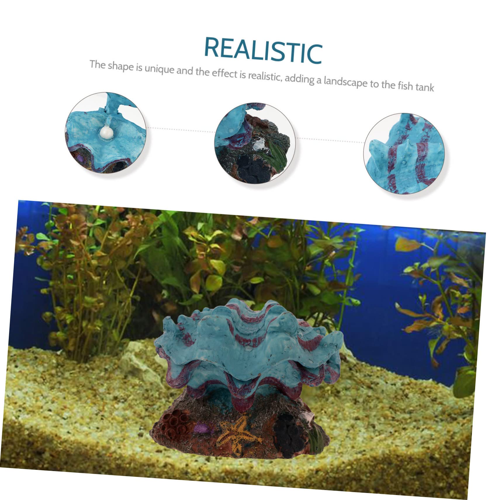 2stücke Aquarium Luftstein Dekoration Blauer Luftblasen-Shell Ornament Für Fischbecken Mit Sauerstoffpumpe Und Farbecht Für Ansprechende Aquarienlandschaft