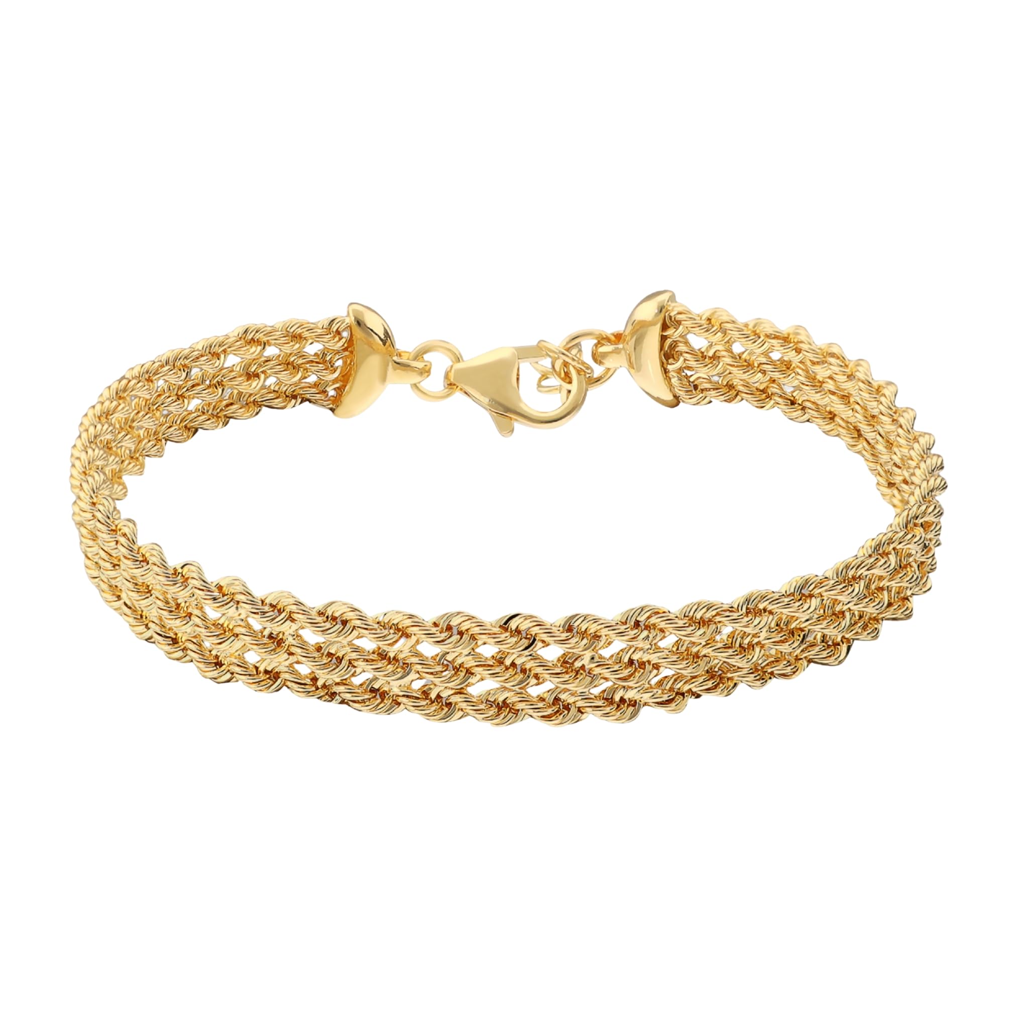 etrusca GIOIELLI Bracciale Donna Multi-filo placcato Oro 18k – Bracciale Dorato Catena Corda – Gioielli Made in Italy – Braccialetto Idea Regalo Compleanni, Anniversari, Festa Donna, Festa Mamma